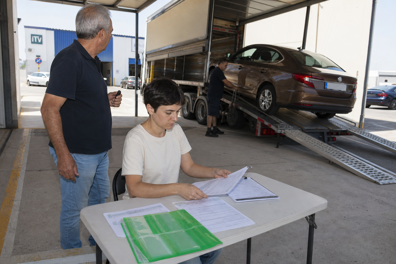 DGT-Bericht, Baja-Dokument und legaler Transportplan für ein Auto aus Spanien