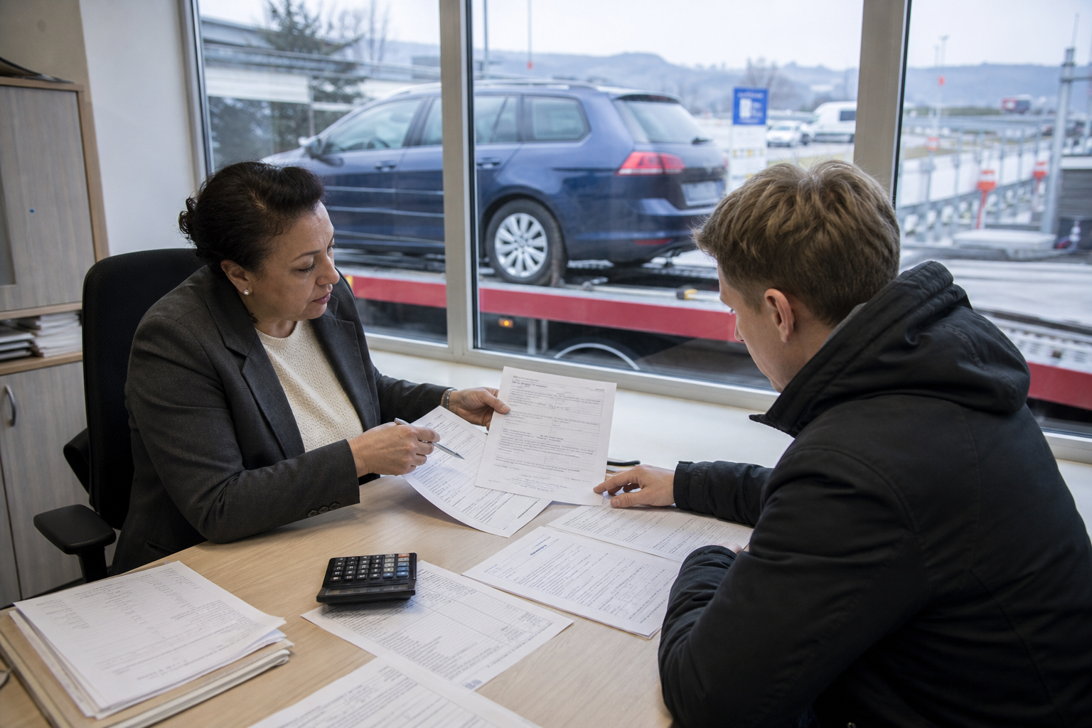 Origin documents, customs clearance and a cost calculation for a car from Switzerland